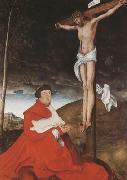 CRANACH, Lucas the Elder Cardinal Albrecht of Branden-burg before the Crucified Christ (mk08) Spain oil painting artist